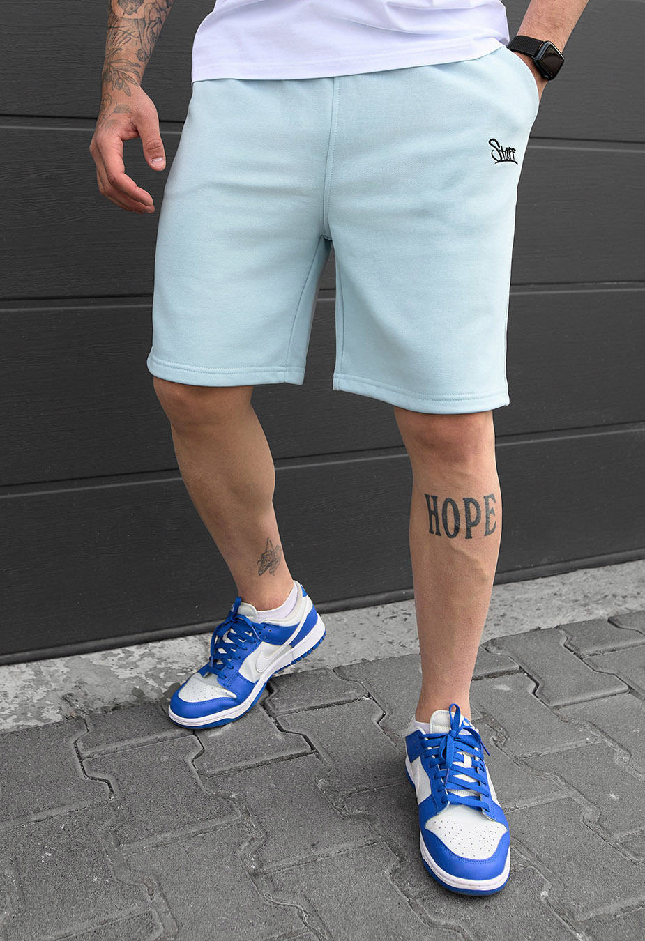 Spodenki Staff dje light blue logo