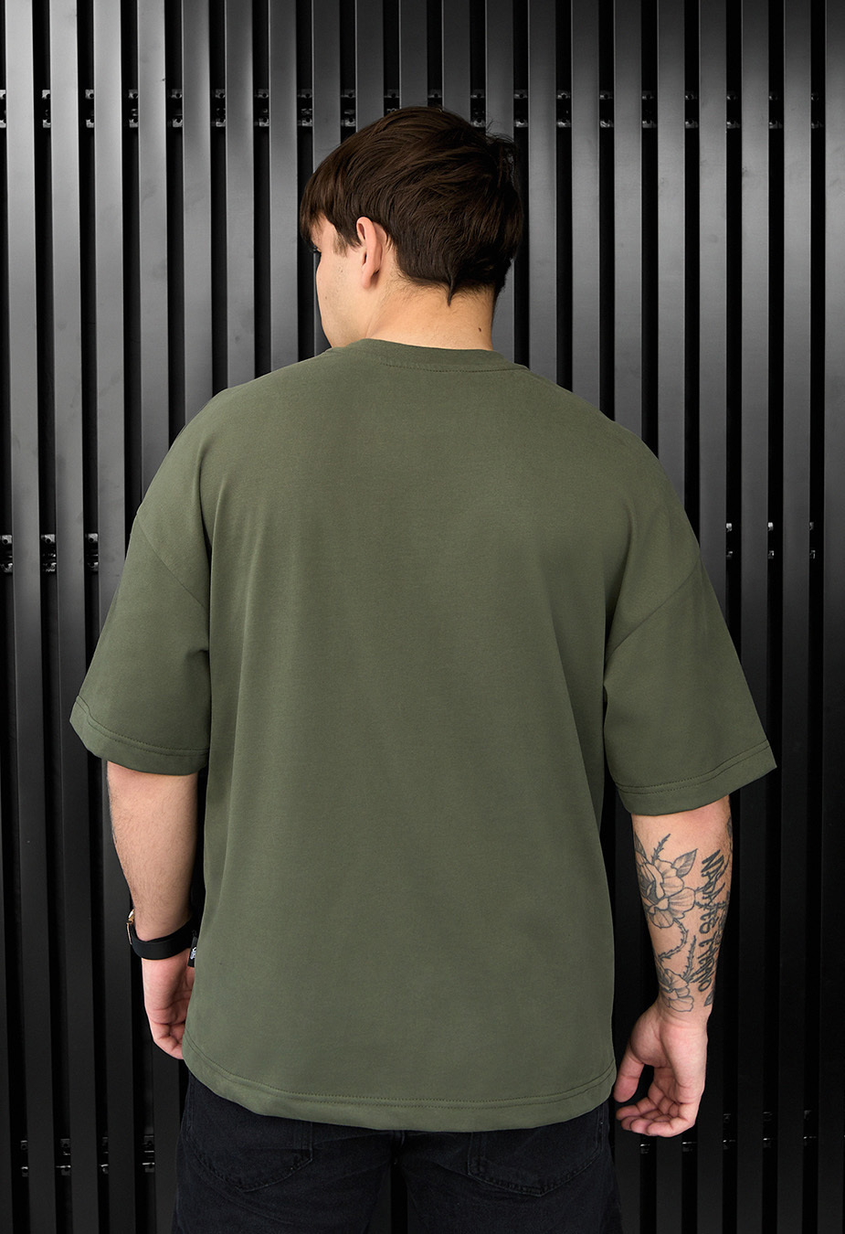 Koszulka Staff khaki logo oversize