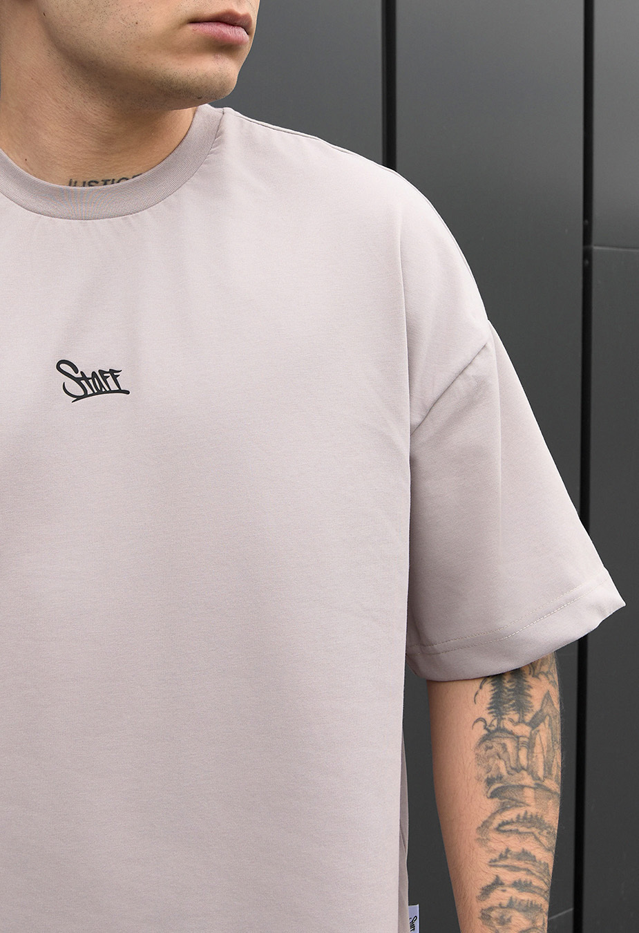 Koszulka Staff light gray logo oversize