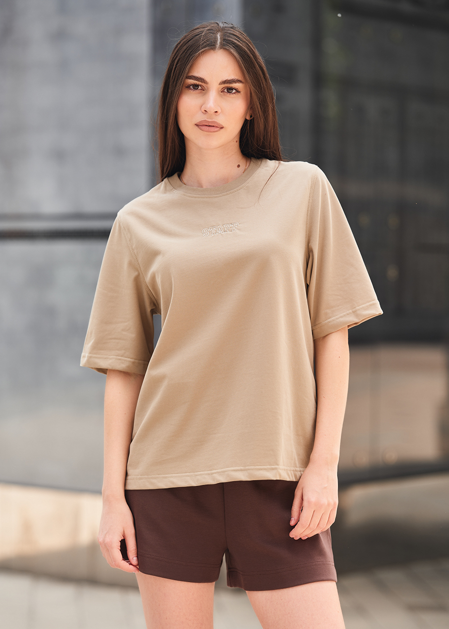 Koszulka Staff is logo olive beige