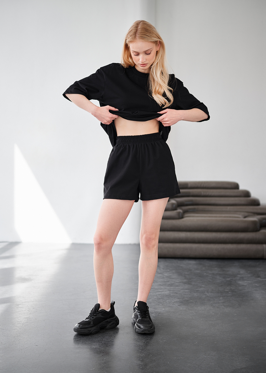 Komplet koszulka + spodenki Staff me black oversize