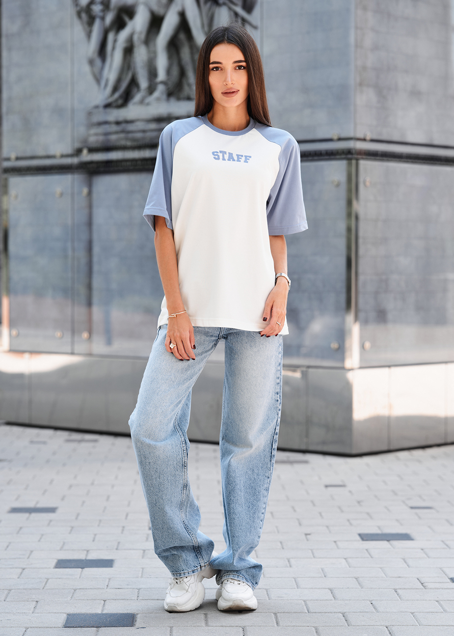 Koszulka Staff ed light blue & white logo oversize