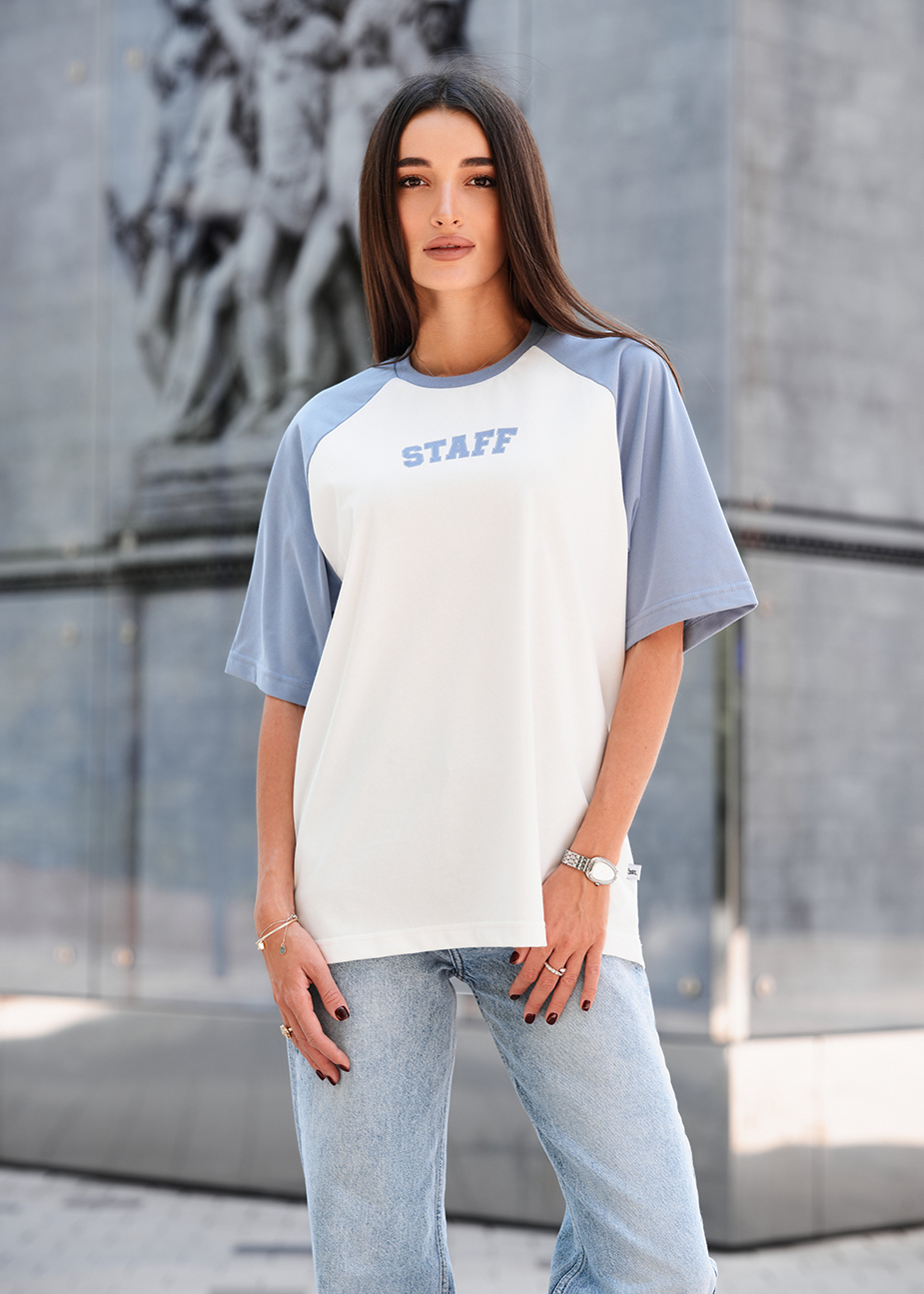 Koszulka Staff ed light blue & white logo oversize