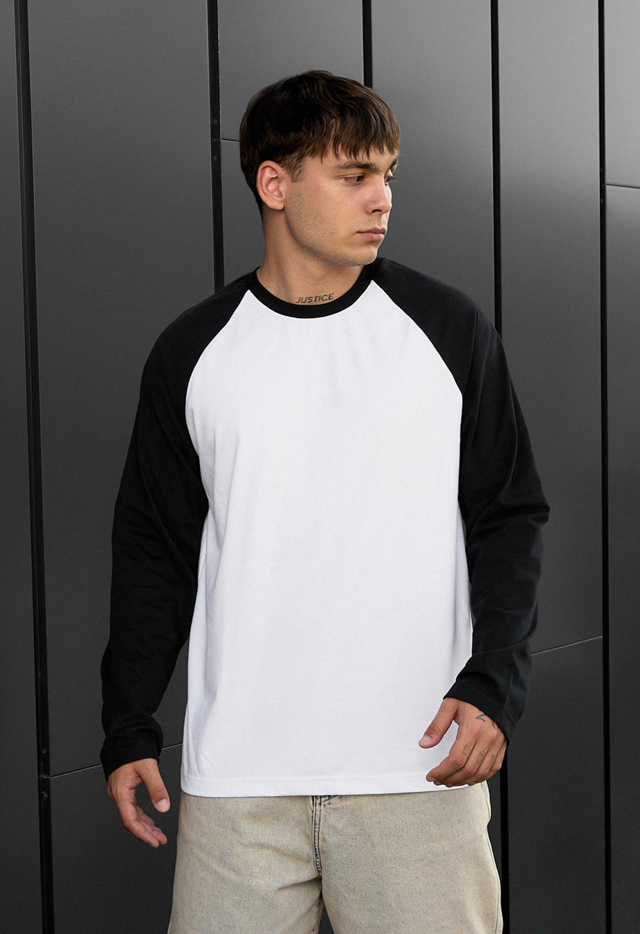 Longsleeve Staff su reglan white & black