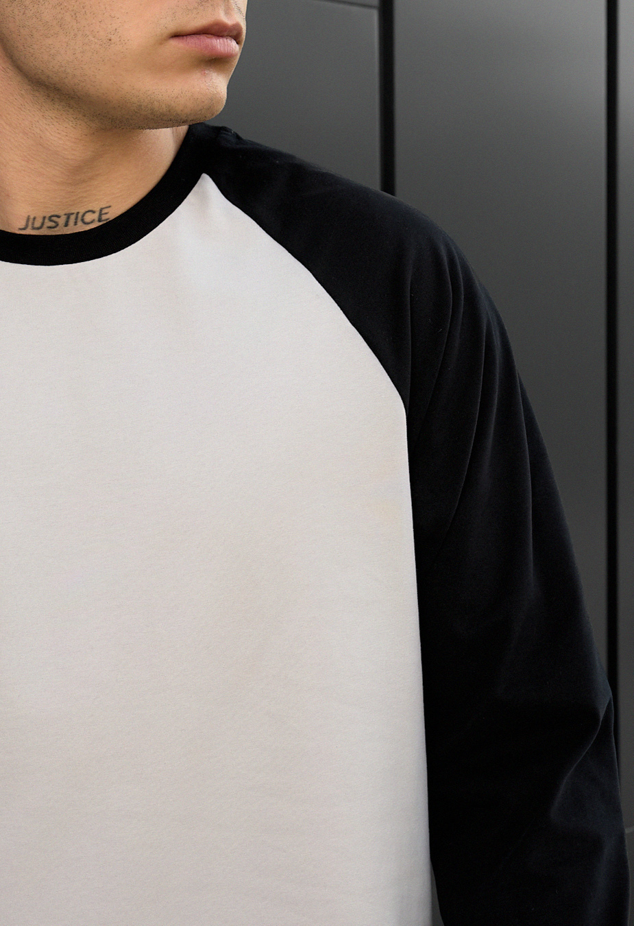 Longsleeve Staff su reglan light gray & black
