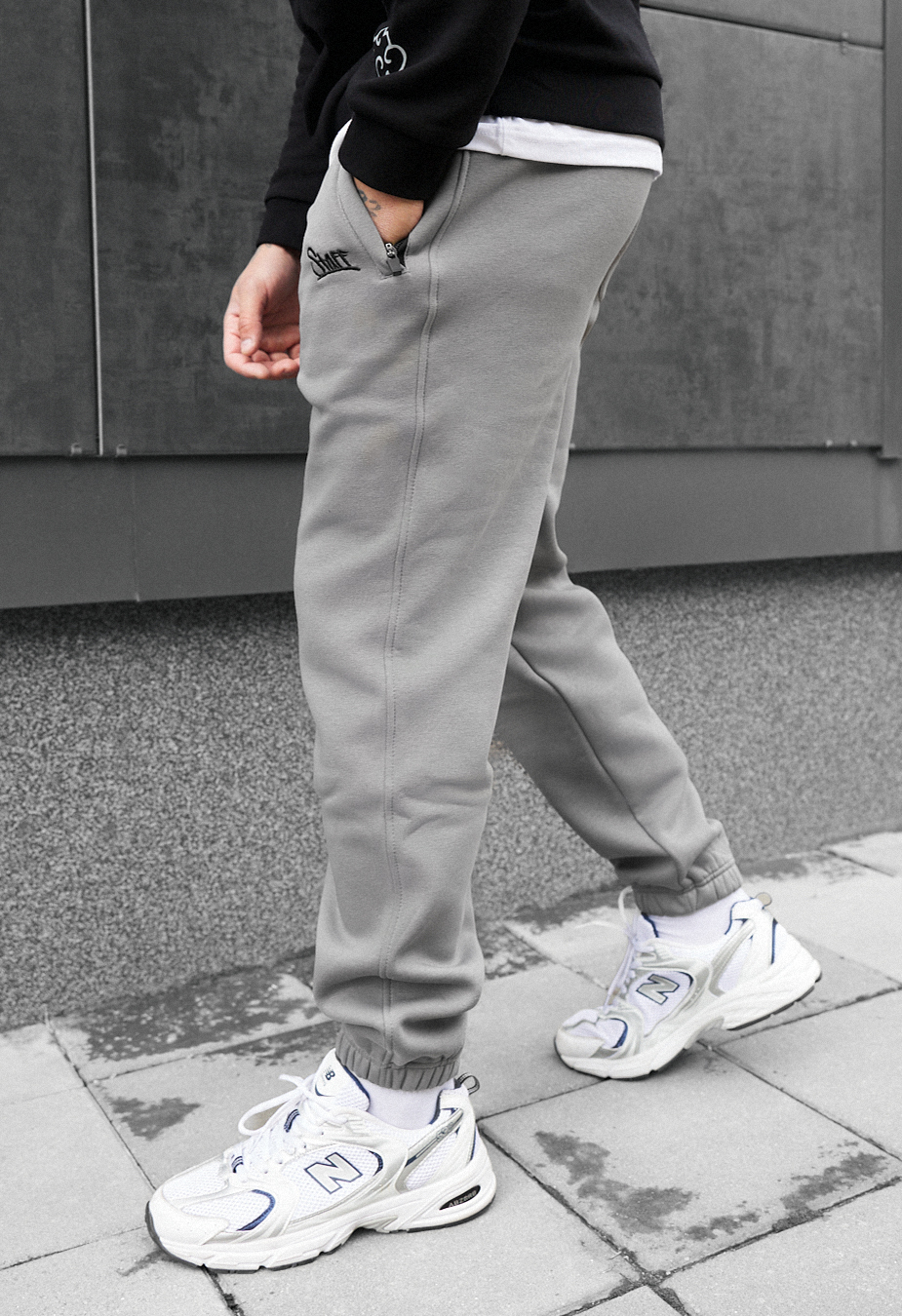 Spodnie sportowe Staff pul gray fleece