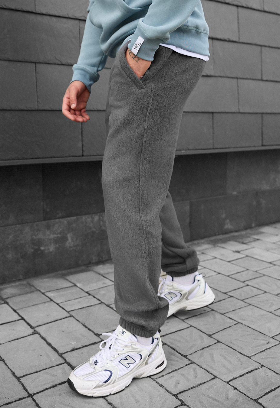 Spodnie sportowe Staff pul gray fleece