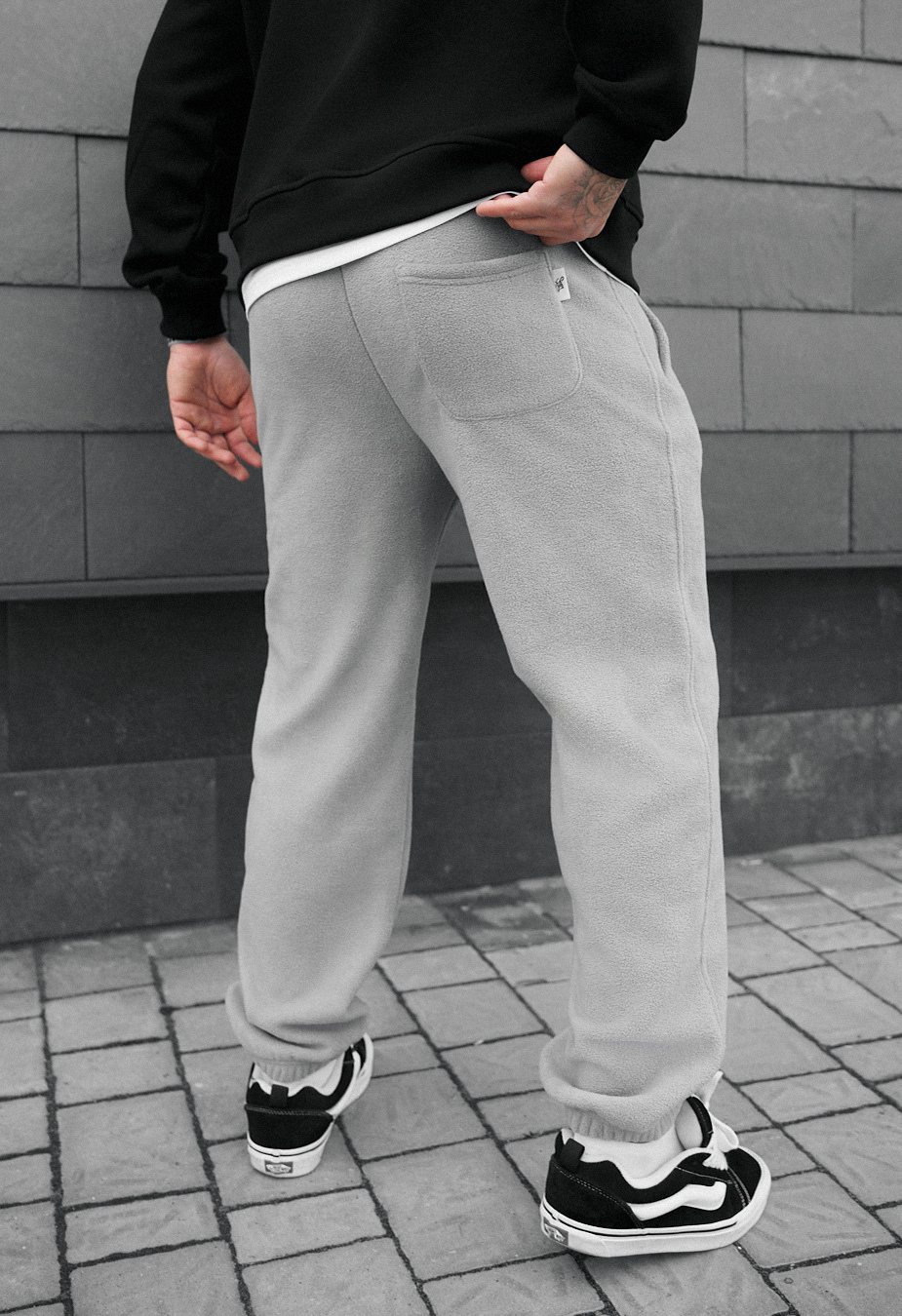 Spodnie Staff pul light gray fleece