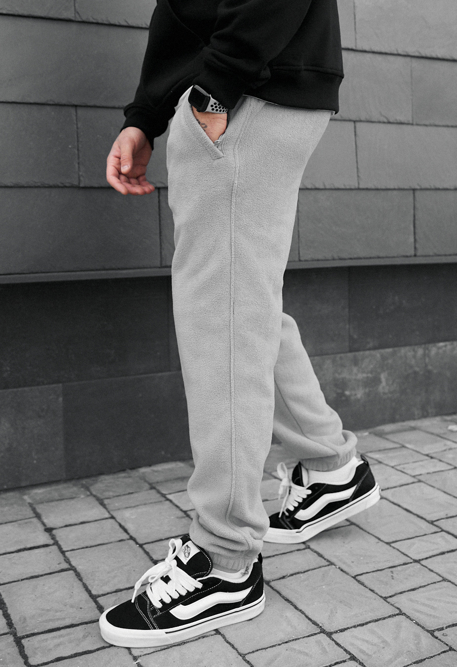 Spodnie Staff pul light gray fleece