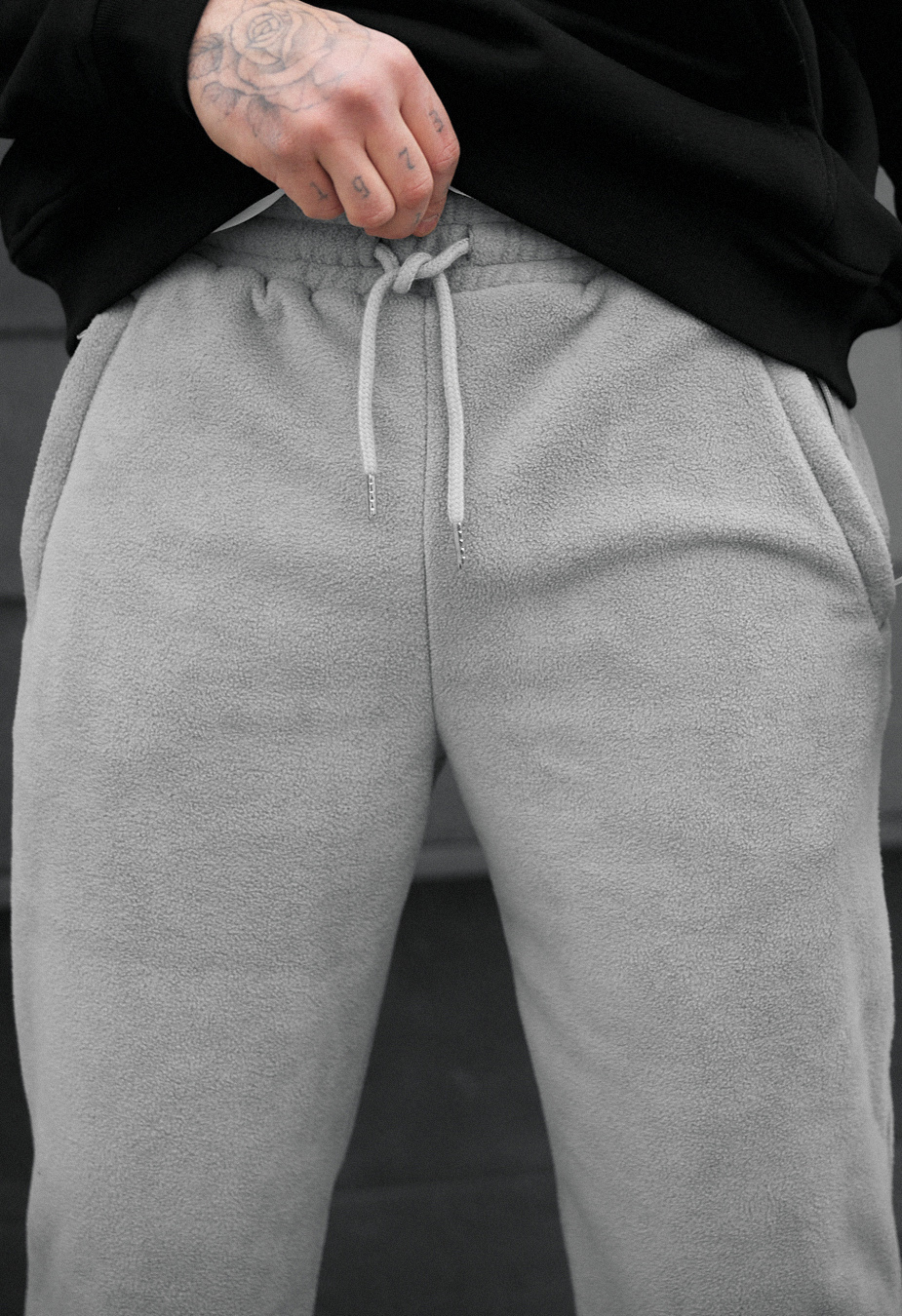 Spodnie Staff pul light gray fleece