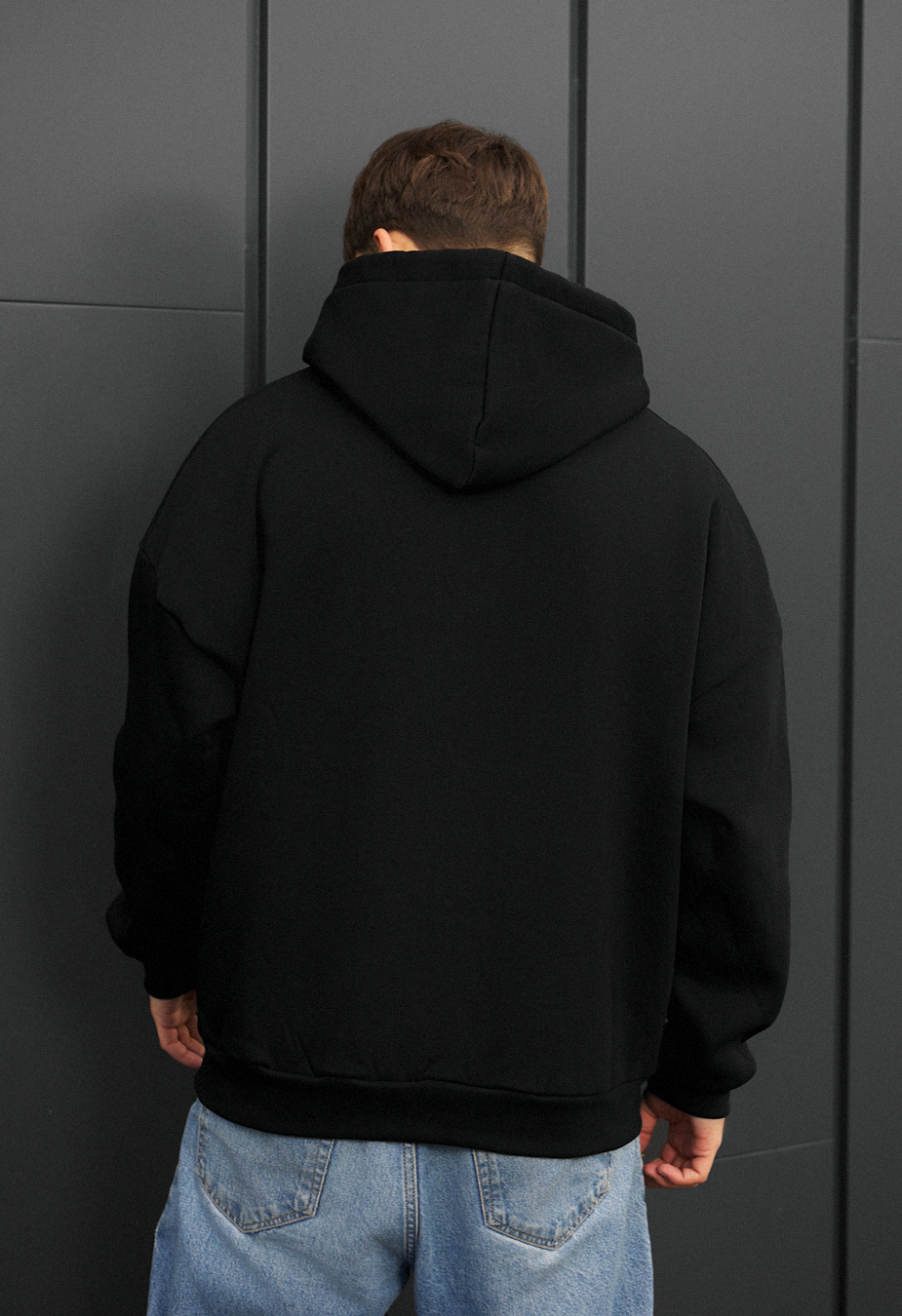 Bluza Staff black zip fleece oversize