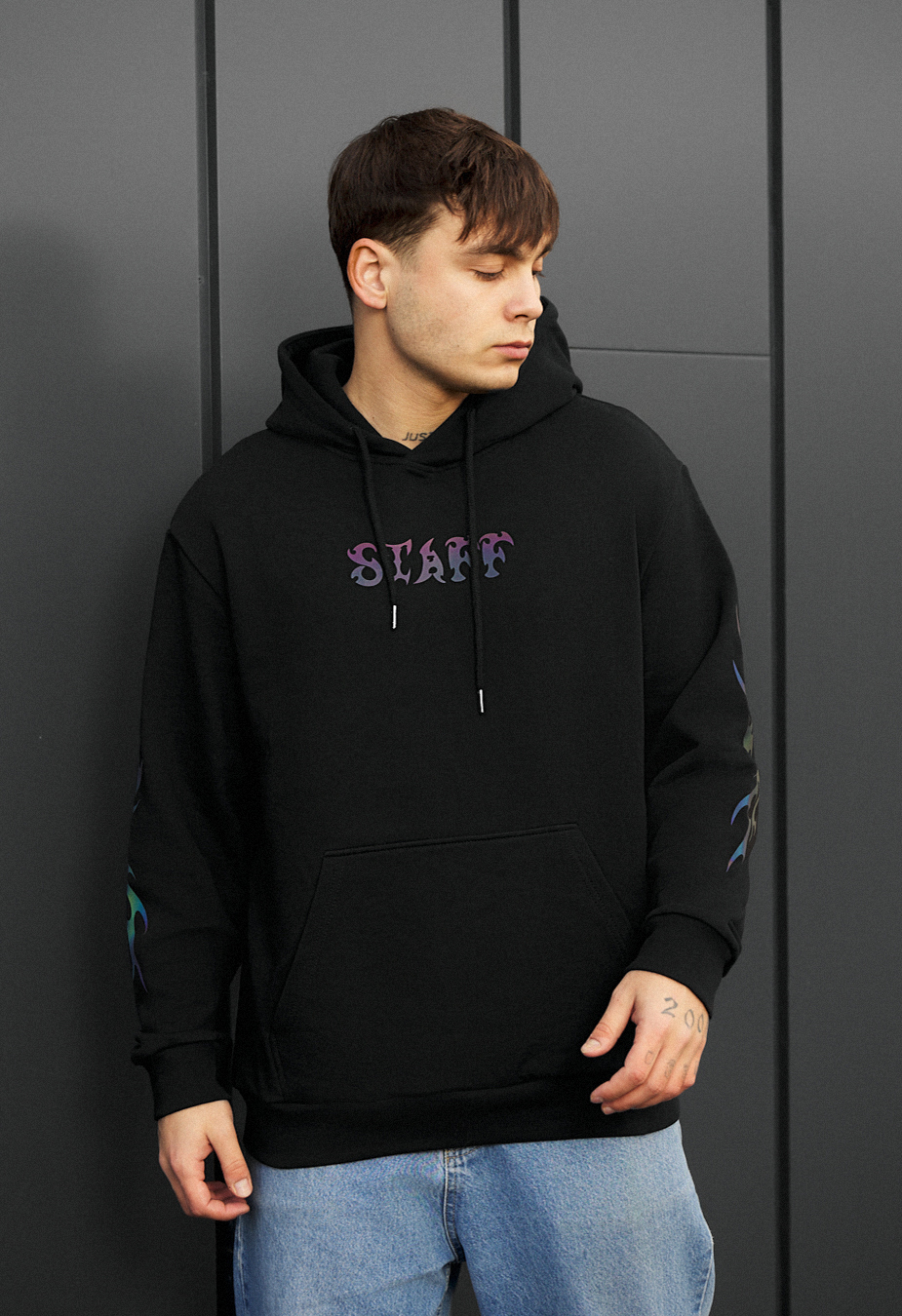 Bluza Staff logo reflective oversize