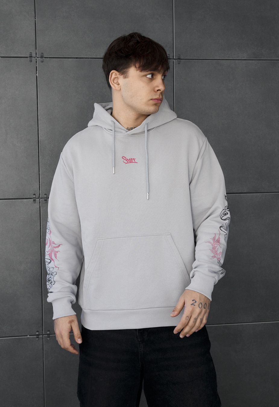 Bluza Staff logo & flowers oversize