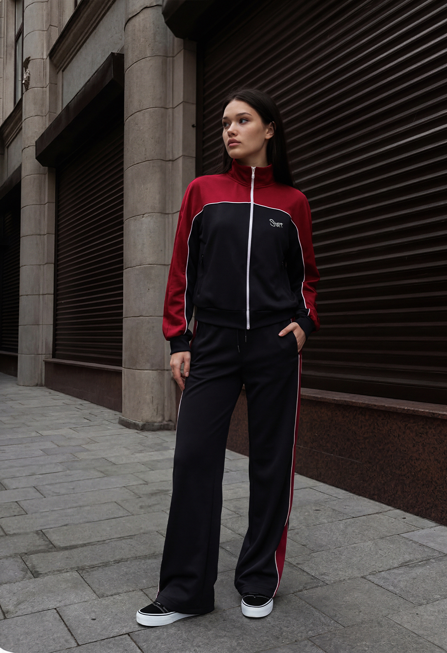 Dres Staff st zip red & black