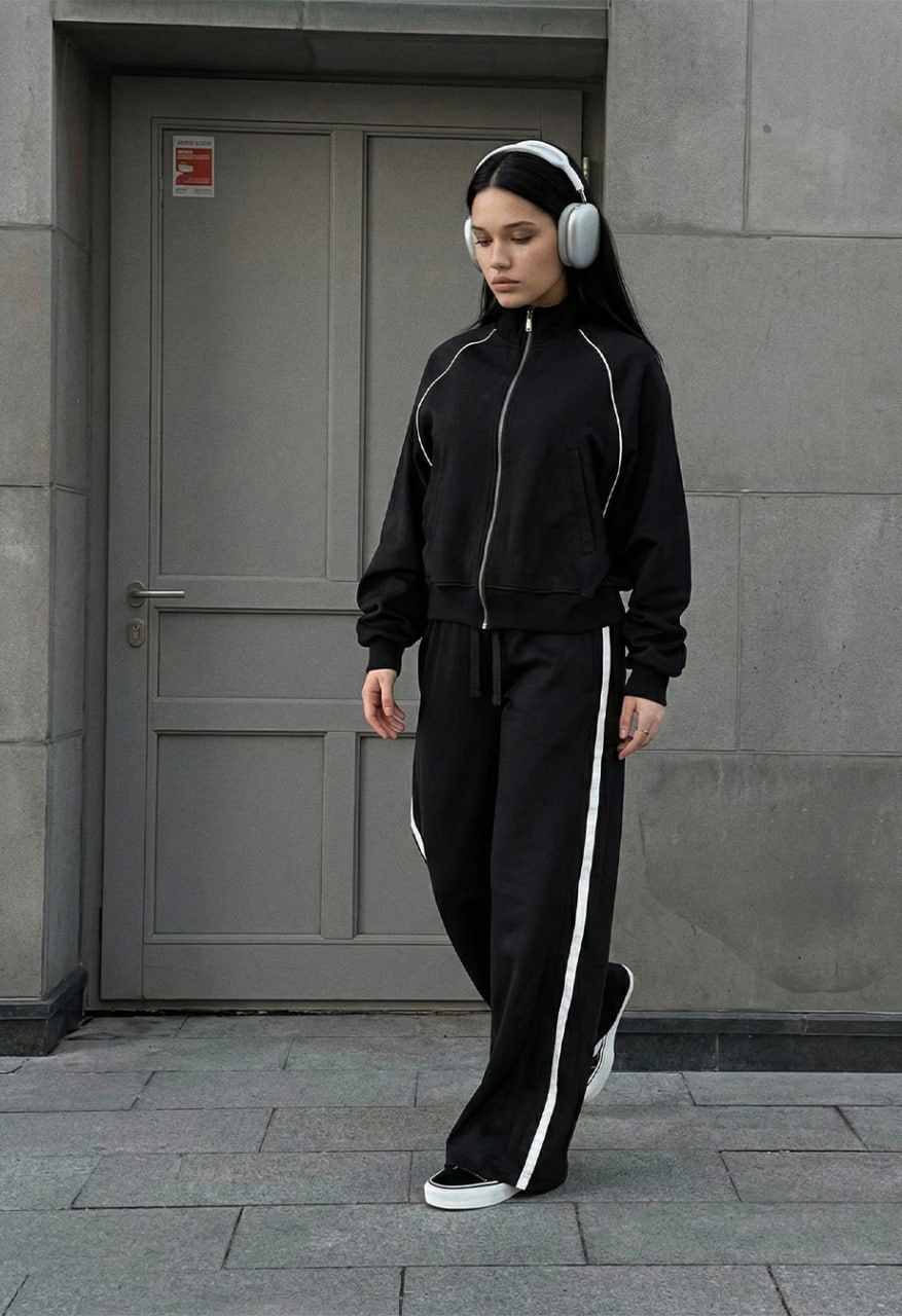 Dres Staff fid black zip reflective oversize