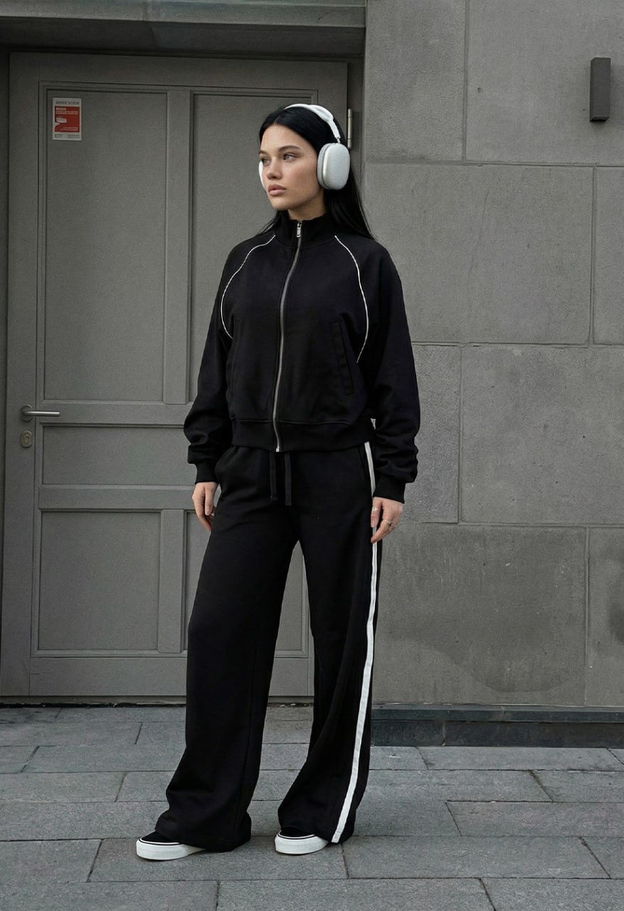 Dres Staff fid black zip reflective oversize