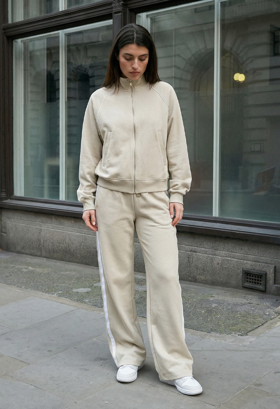 Dres Staff fid light gray zip reflective oversize