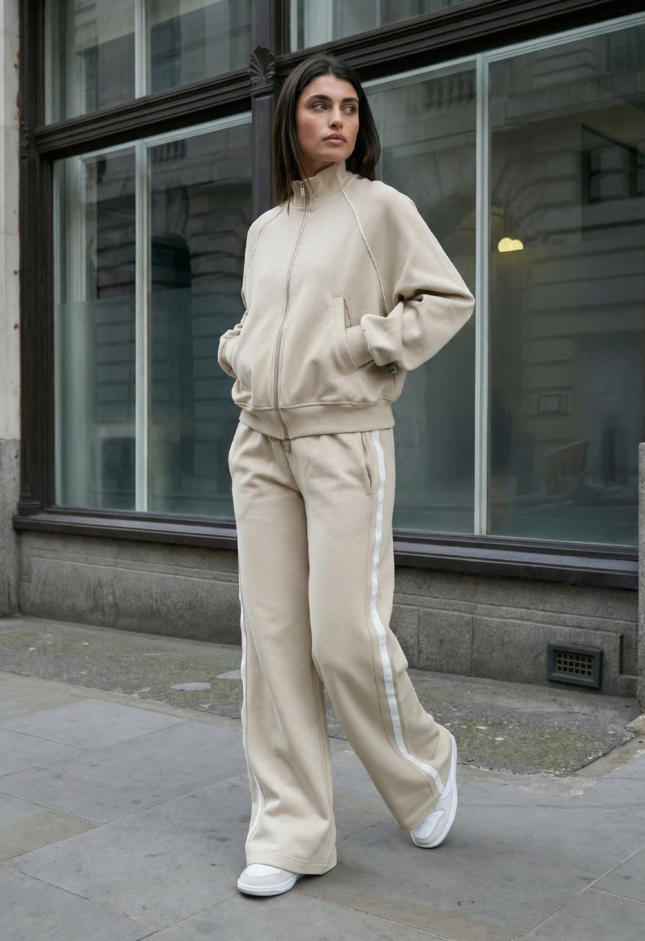 Dres Staff fid light gray zip reflective oversize