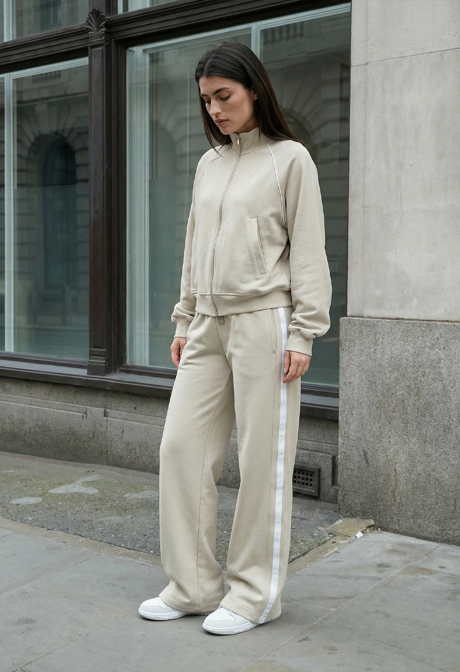 Dres Staff fid light gray zip reflective oversize