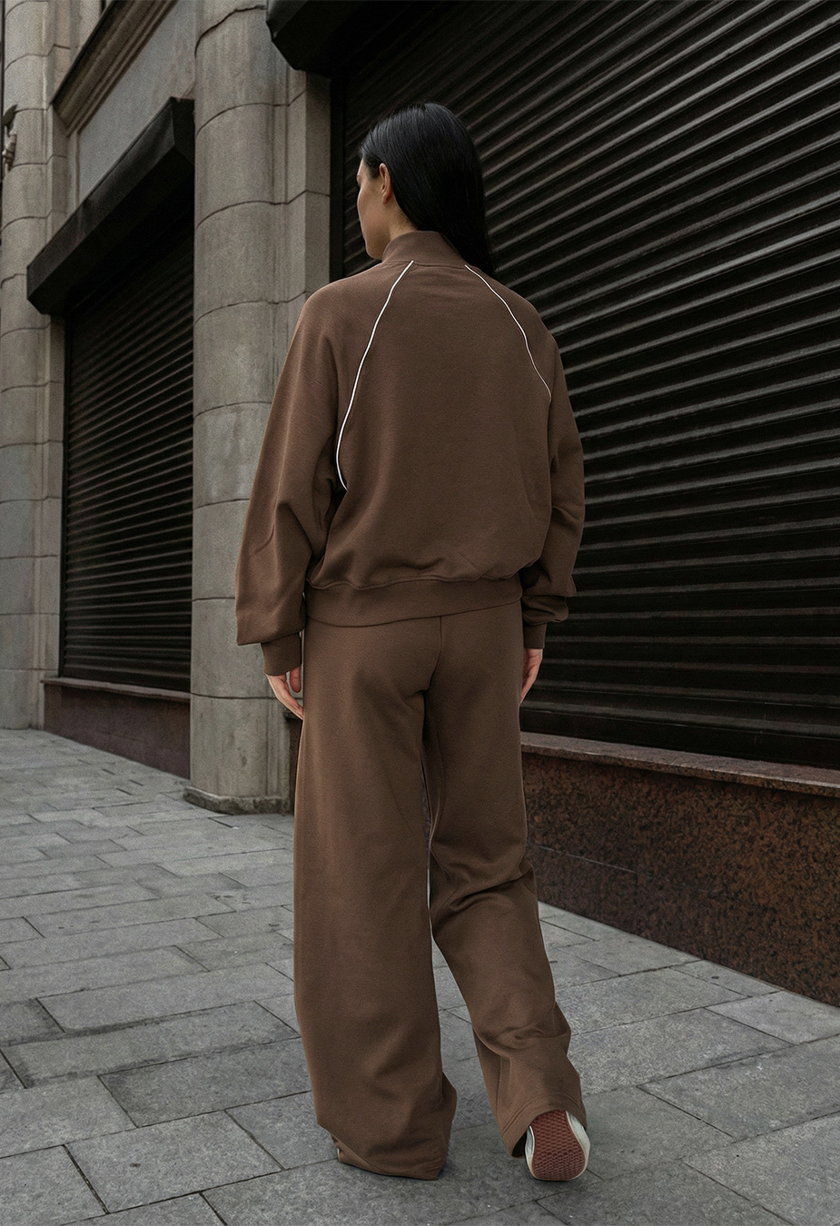 Dres Staff fid brown zip reflective oversize