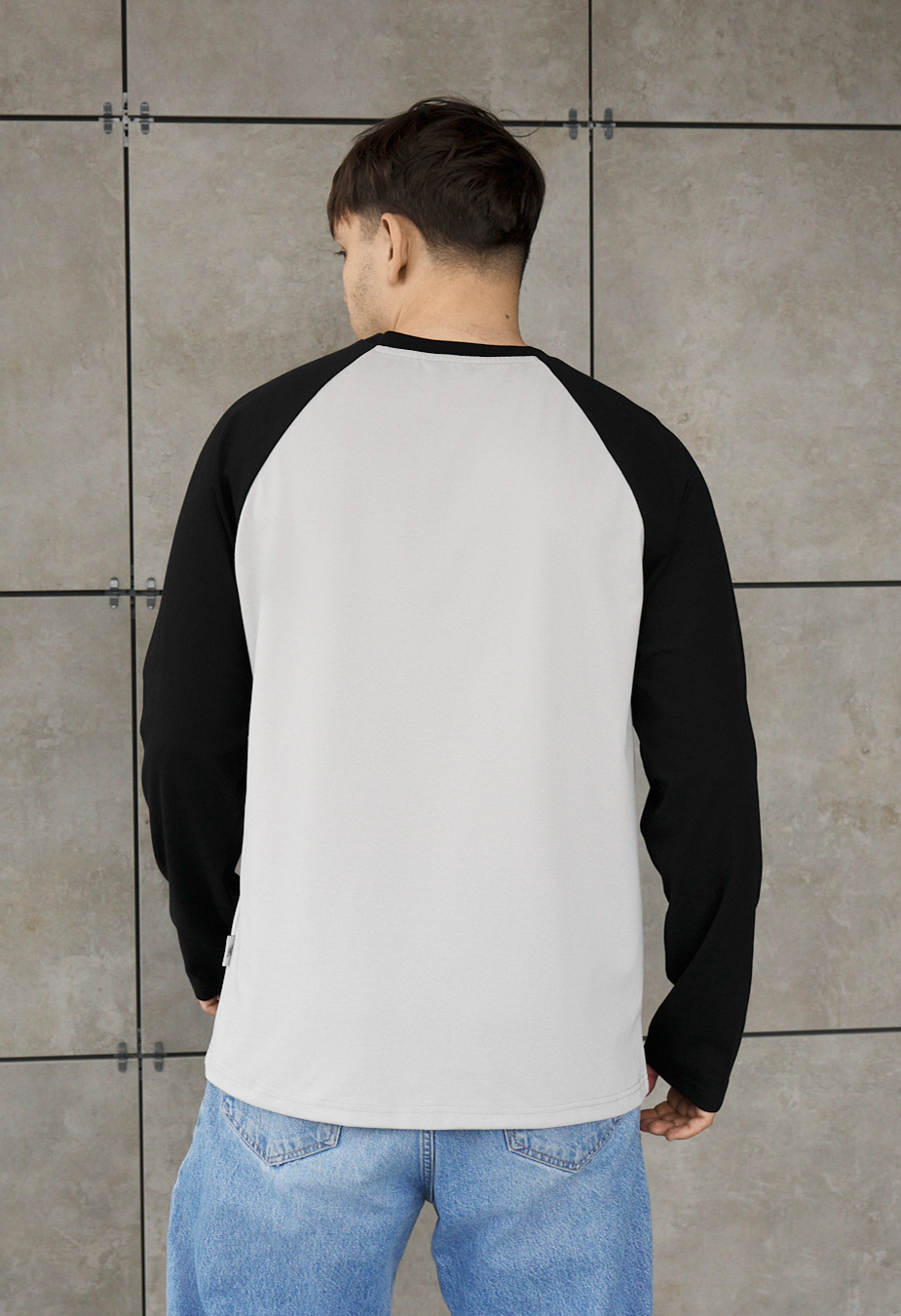 Longsleeve Staff su reglan light gray & black