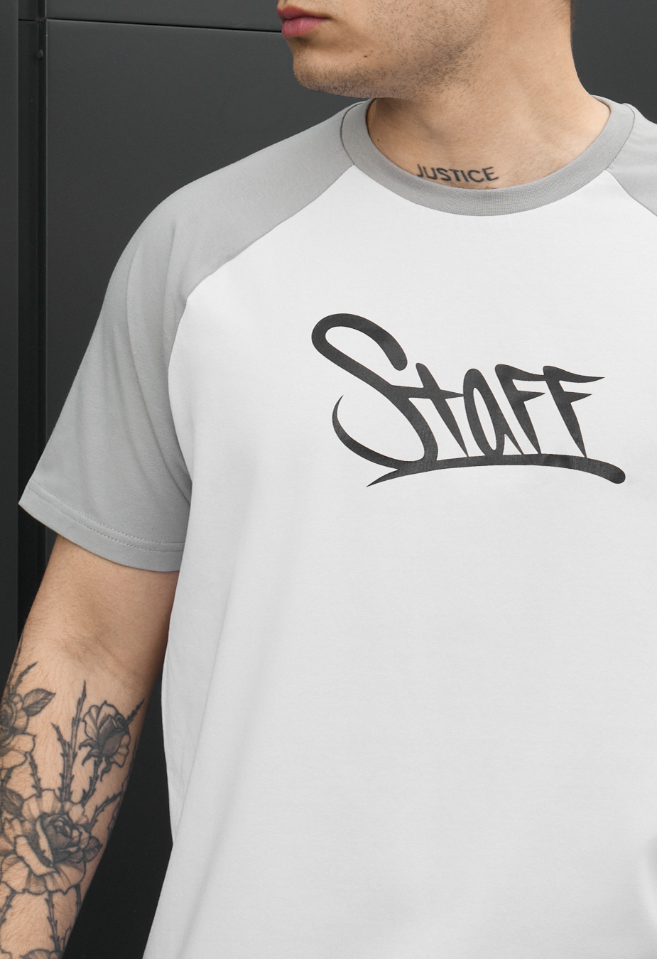 Koszulka Staff logo white & light gray