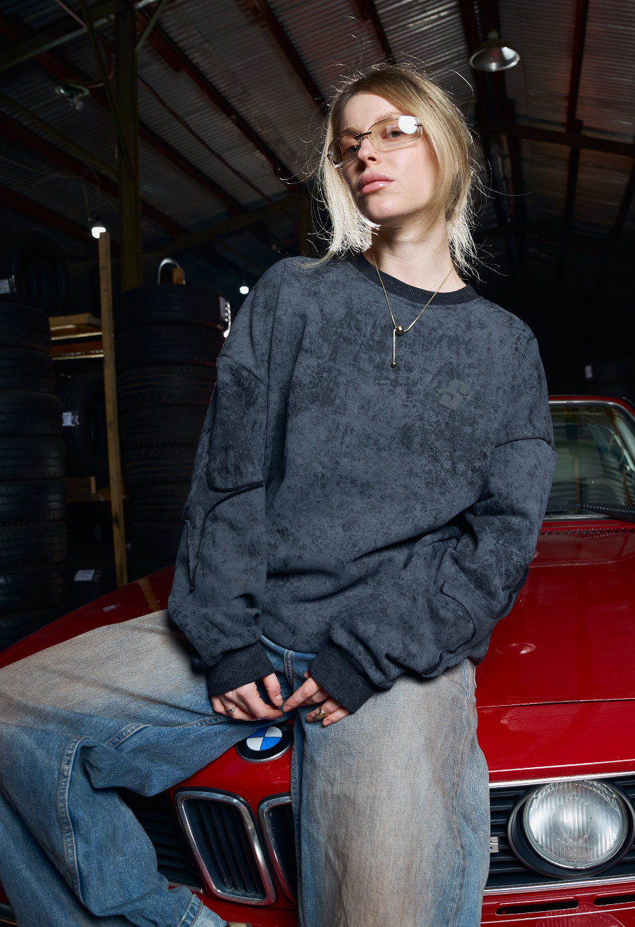 Bluza Staff S dark gray oversize