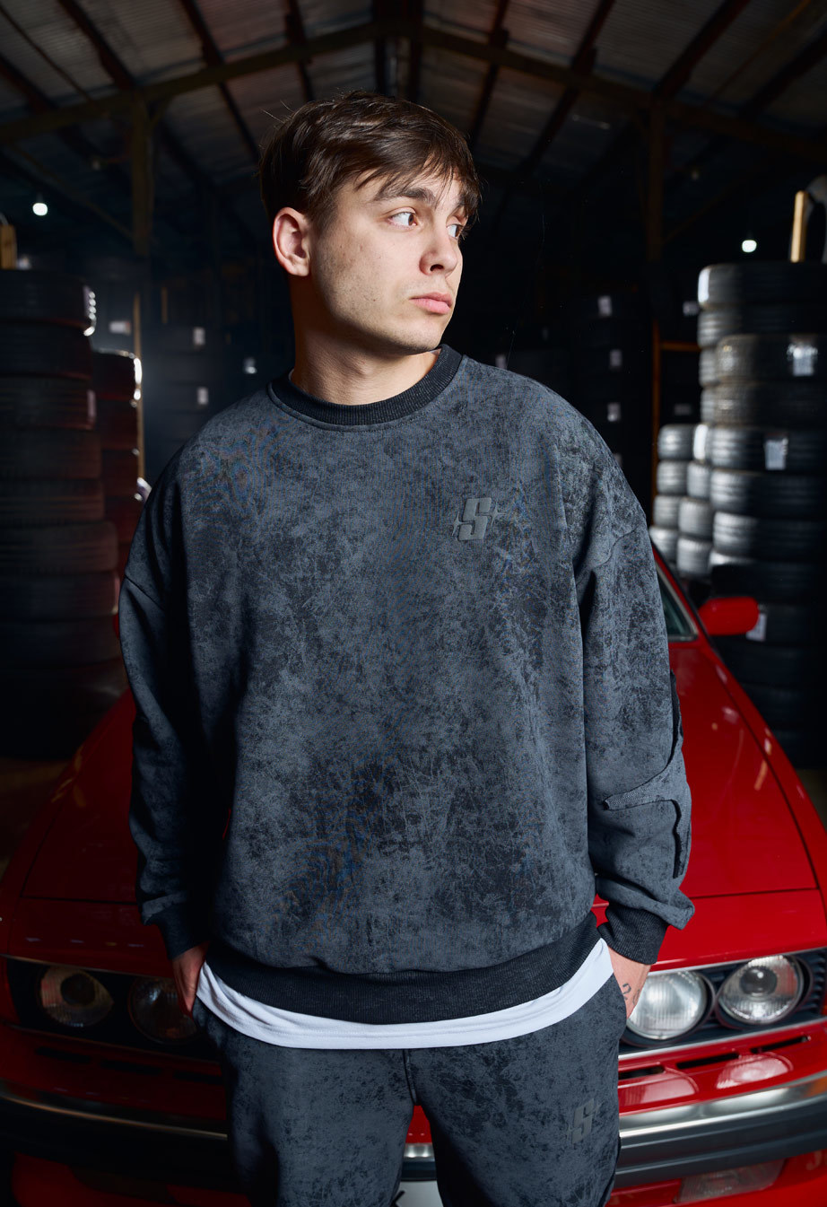 Bluza Staff S dark gray oversize