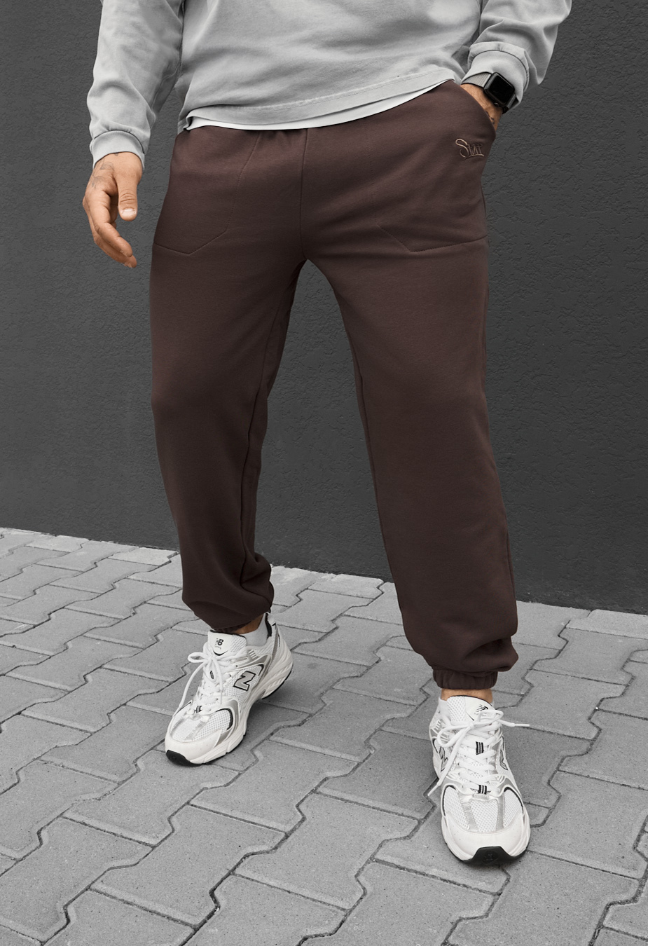 Spodnie Staff logo brown