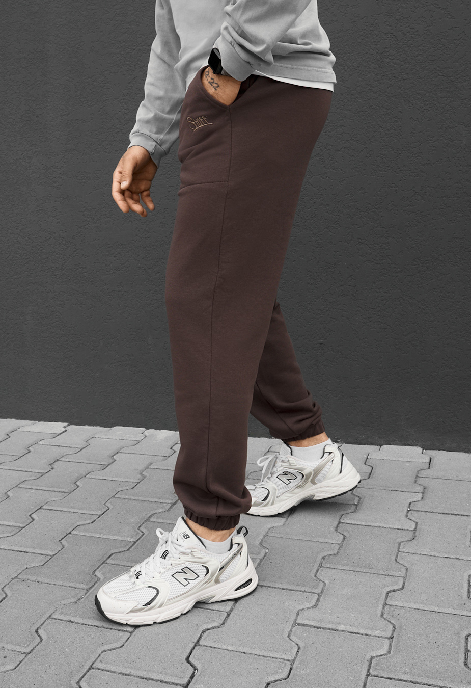 Spodnie Staff logo brown