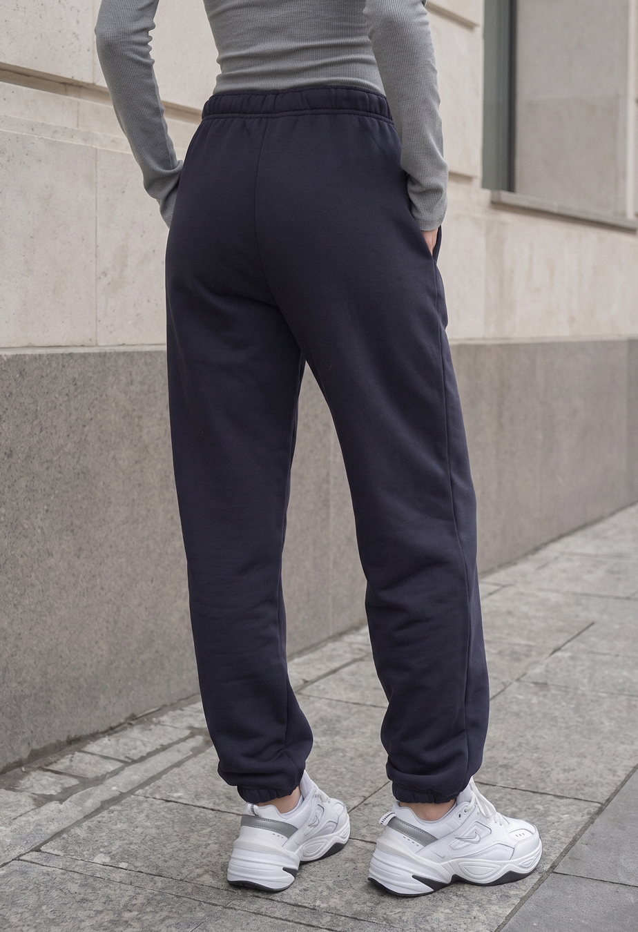 Spodnie dresowe Staff ki dark gray logo fleece