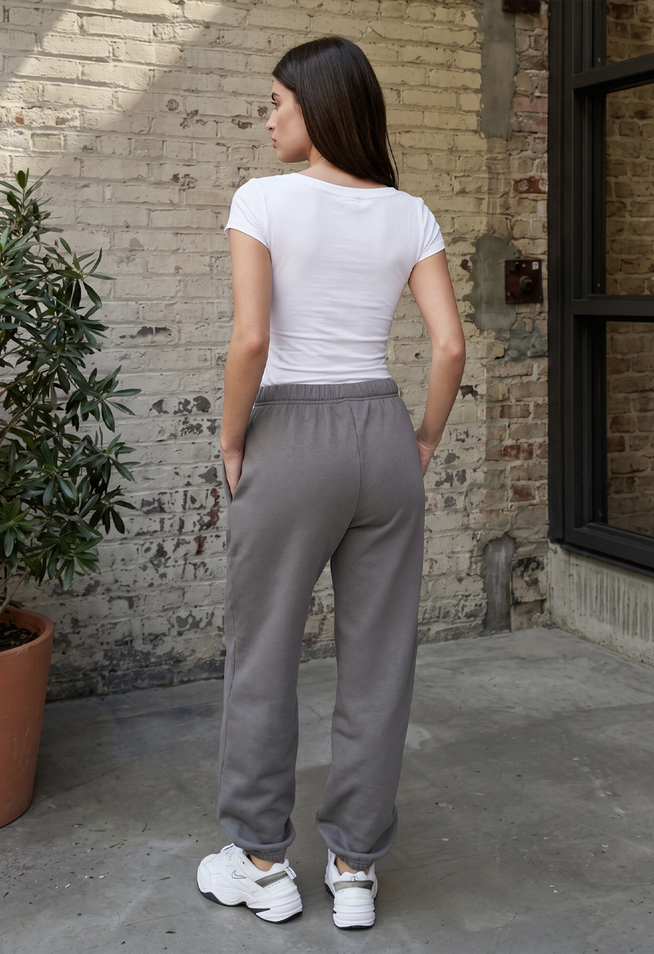 Spodnie dresowe Staff ki gray logo fleece
