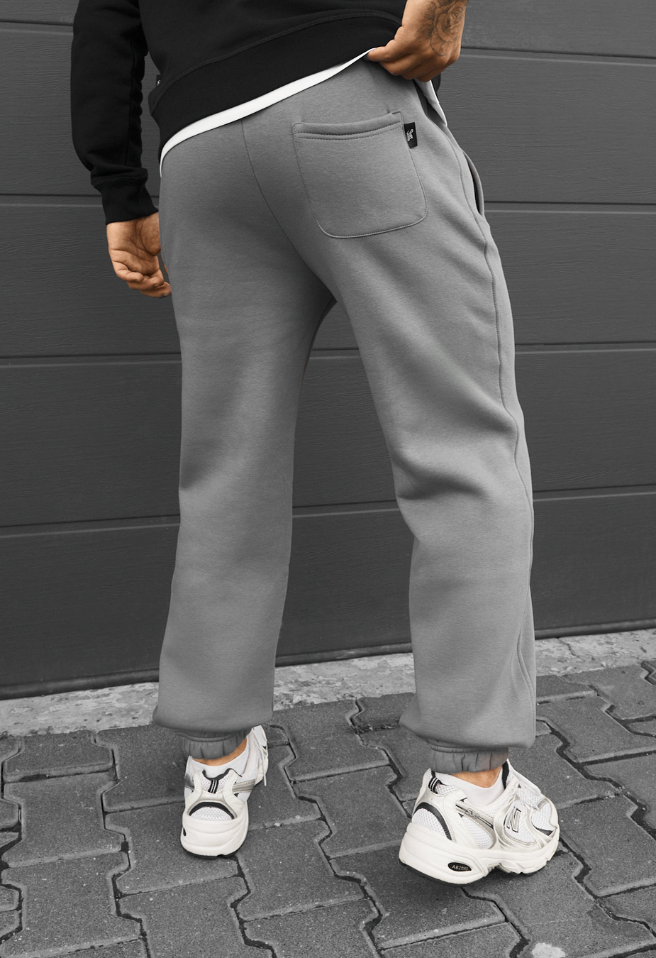 Spodnie dresowe Staff pul gray logo fleece