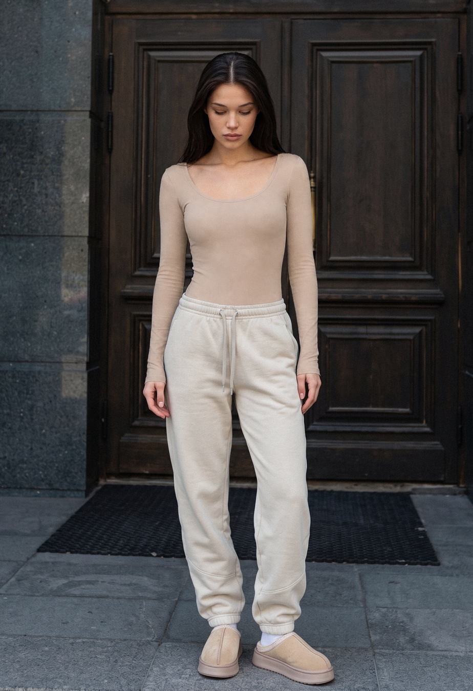Spodnie dresowe Staff of beige fleece