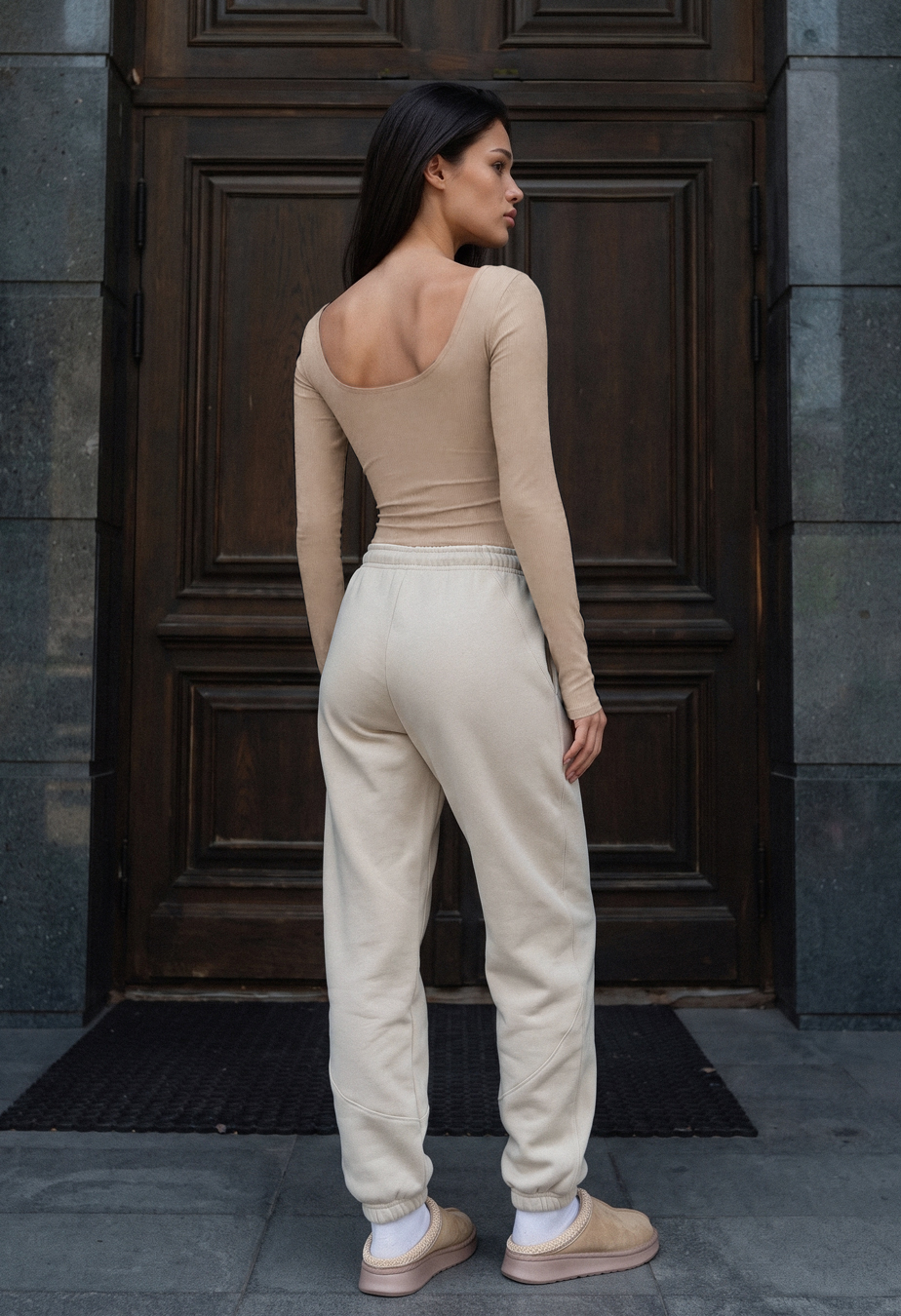 Spodnie dresowe Staff of beige fleece