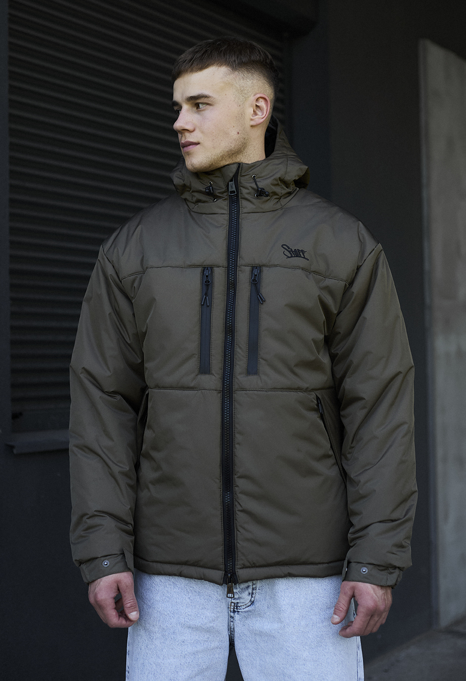 Kurtka zimowa Staff br dark khaki logo