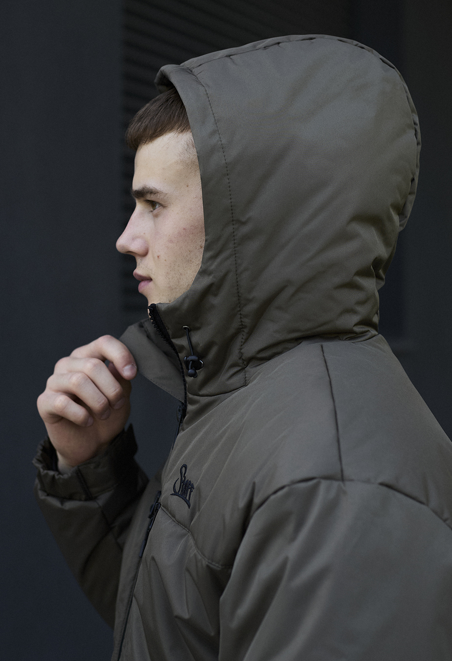 Kurtka zimowa Staff br dark khaki logo