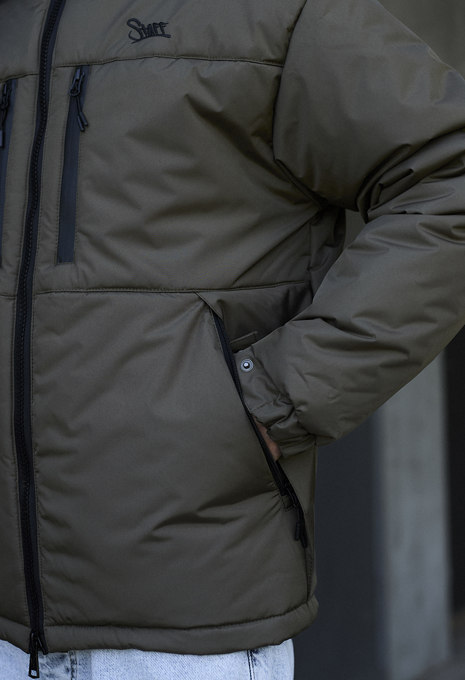 Kurtka zimowa Staff br dark khaki logo