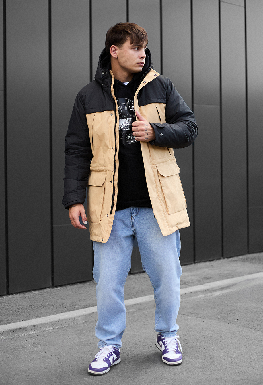 Parka zimowa Staff to black & beige