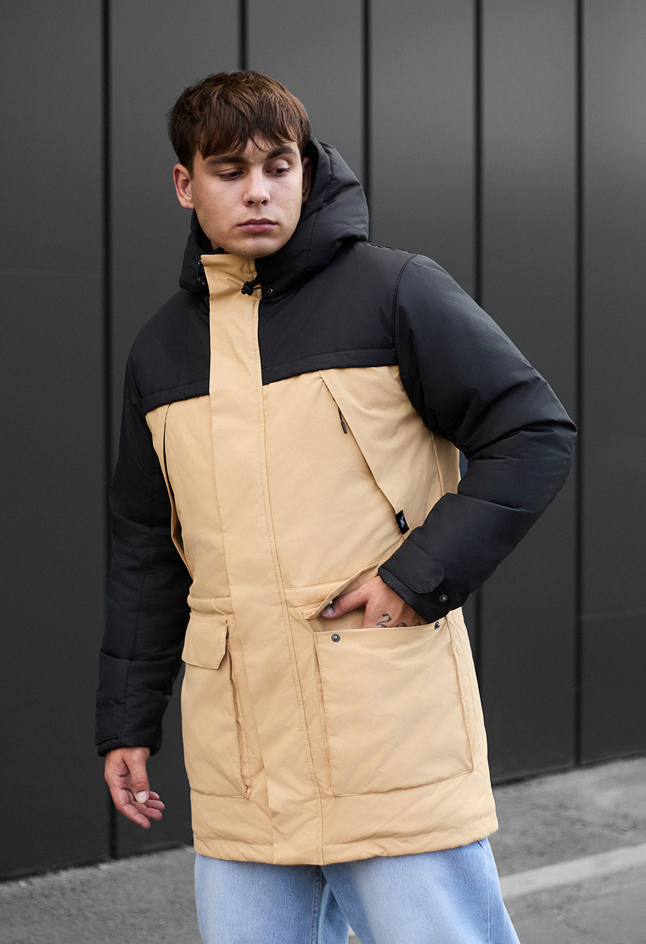 Parka zimowa Staff to black & beige