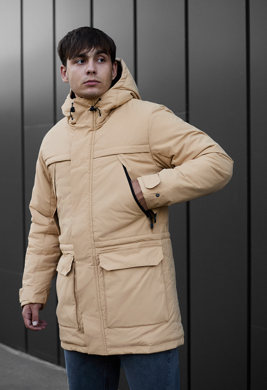 Parka zimowa Staff to beige