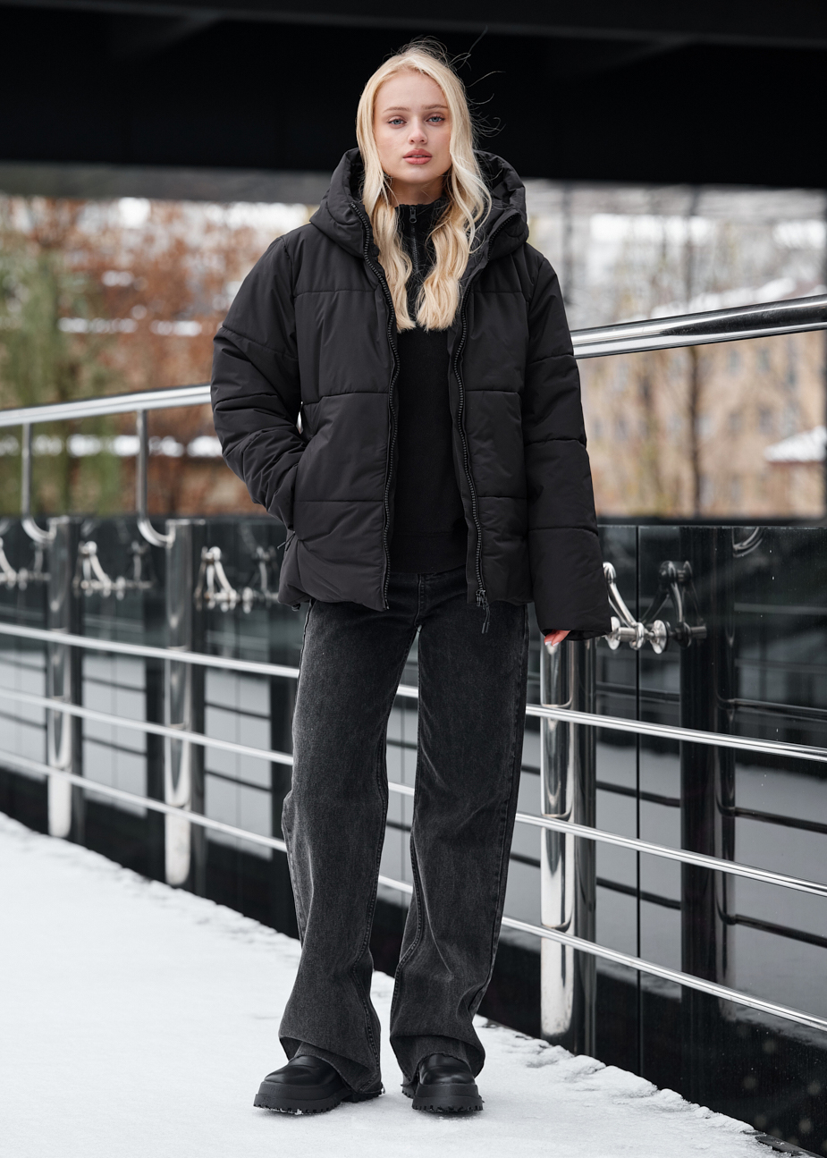 Damska kurtka zimowa Staff tr black oversize