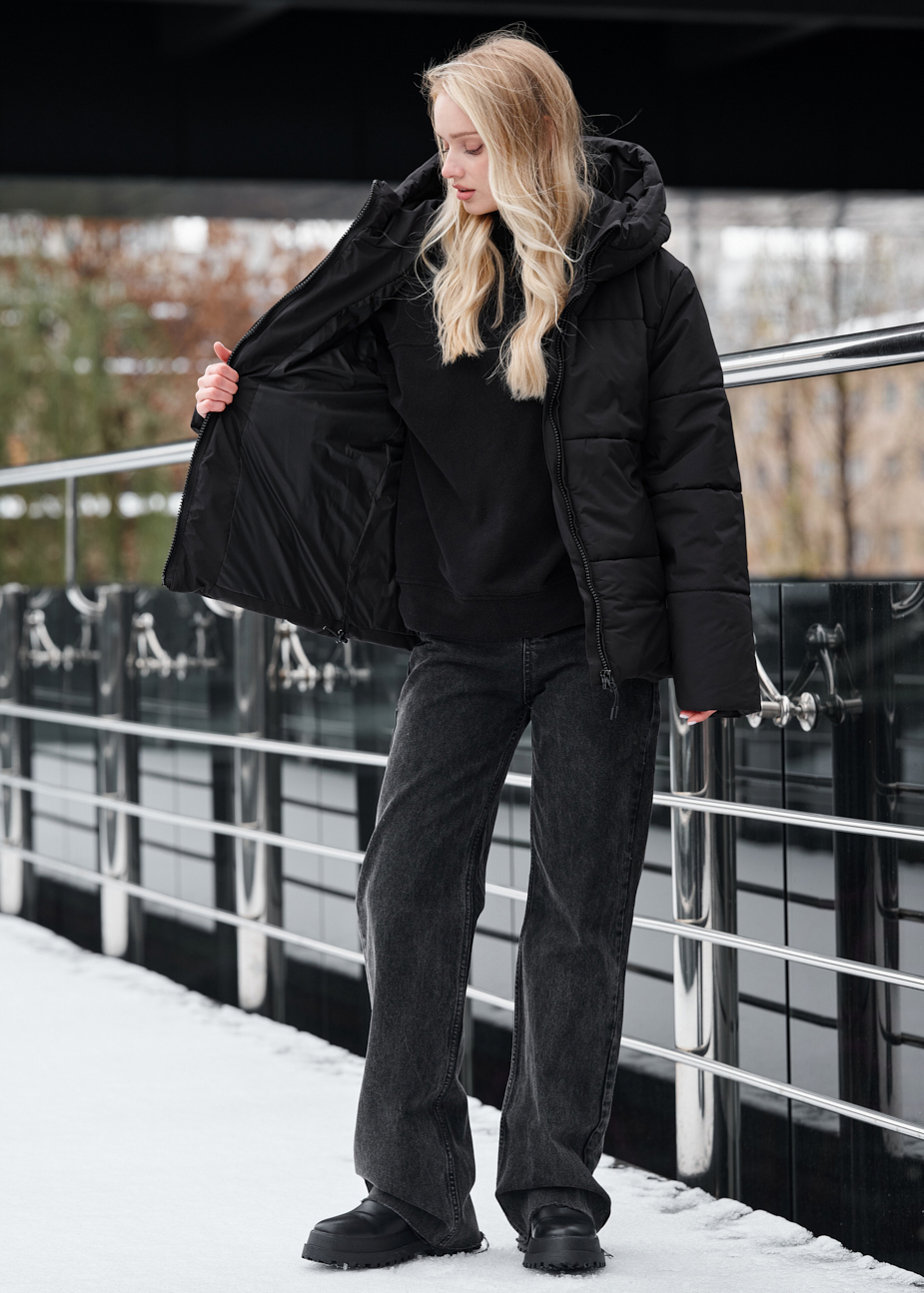 Damska kurtka zimowa Staff tr black oversize