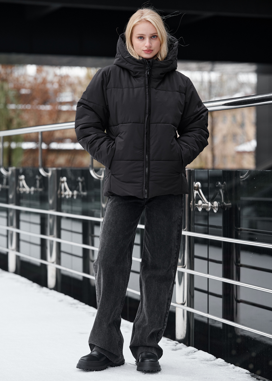 Damska kurtka zimowa Staff tr black oversize