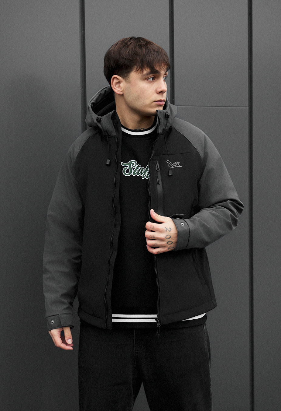 Kurtka soft shell Staff nexa black & dark gray