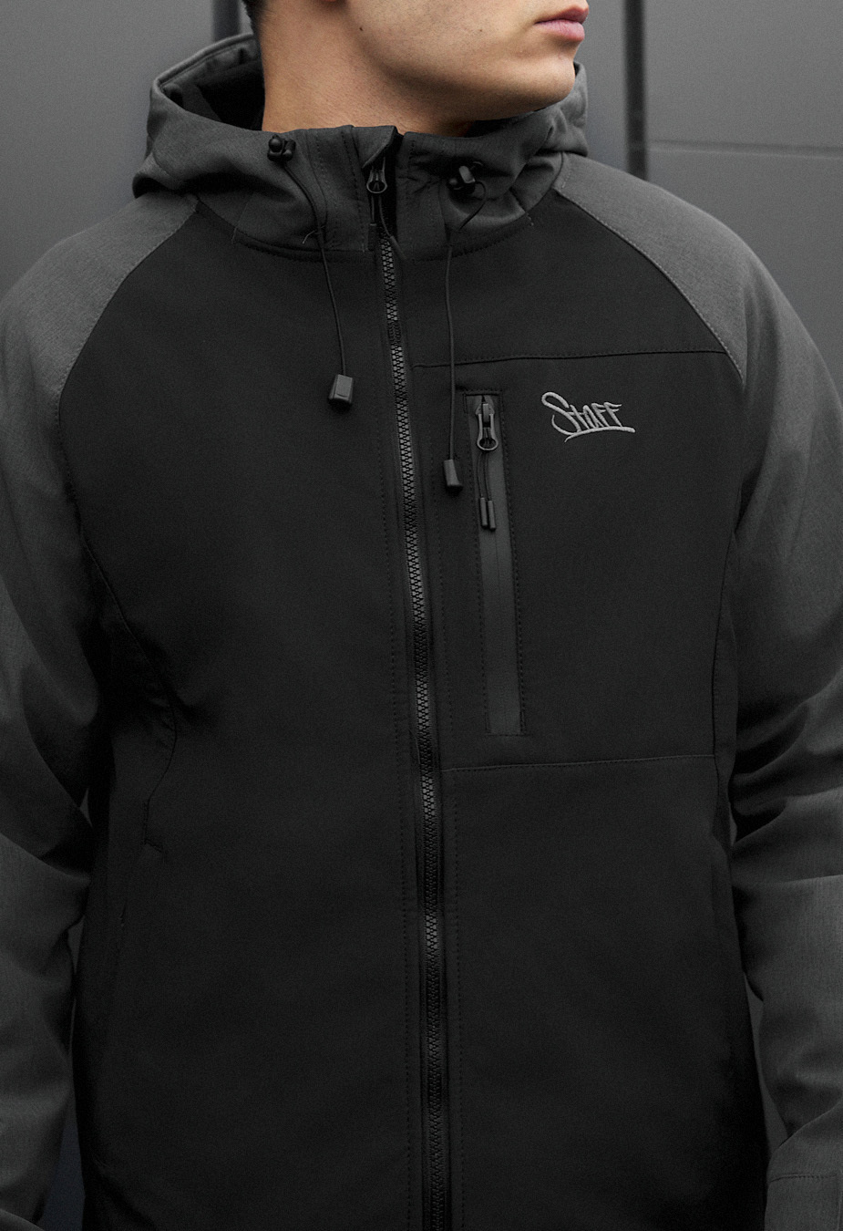 Kurtka soft shell Staff nexa black & dark gray
