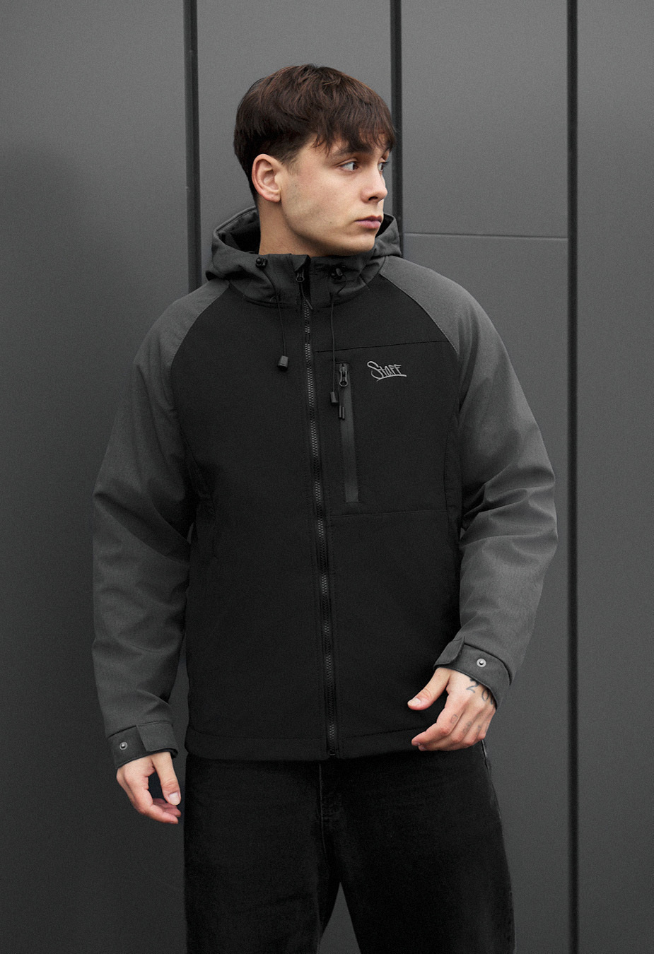 Kurtka soft shell Staff nexa black & dark gray