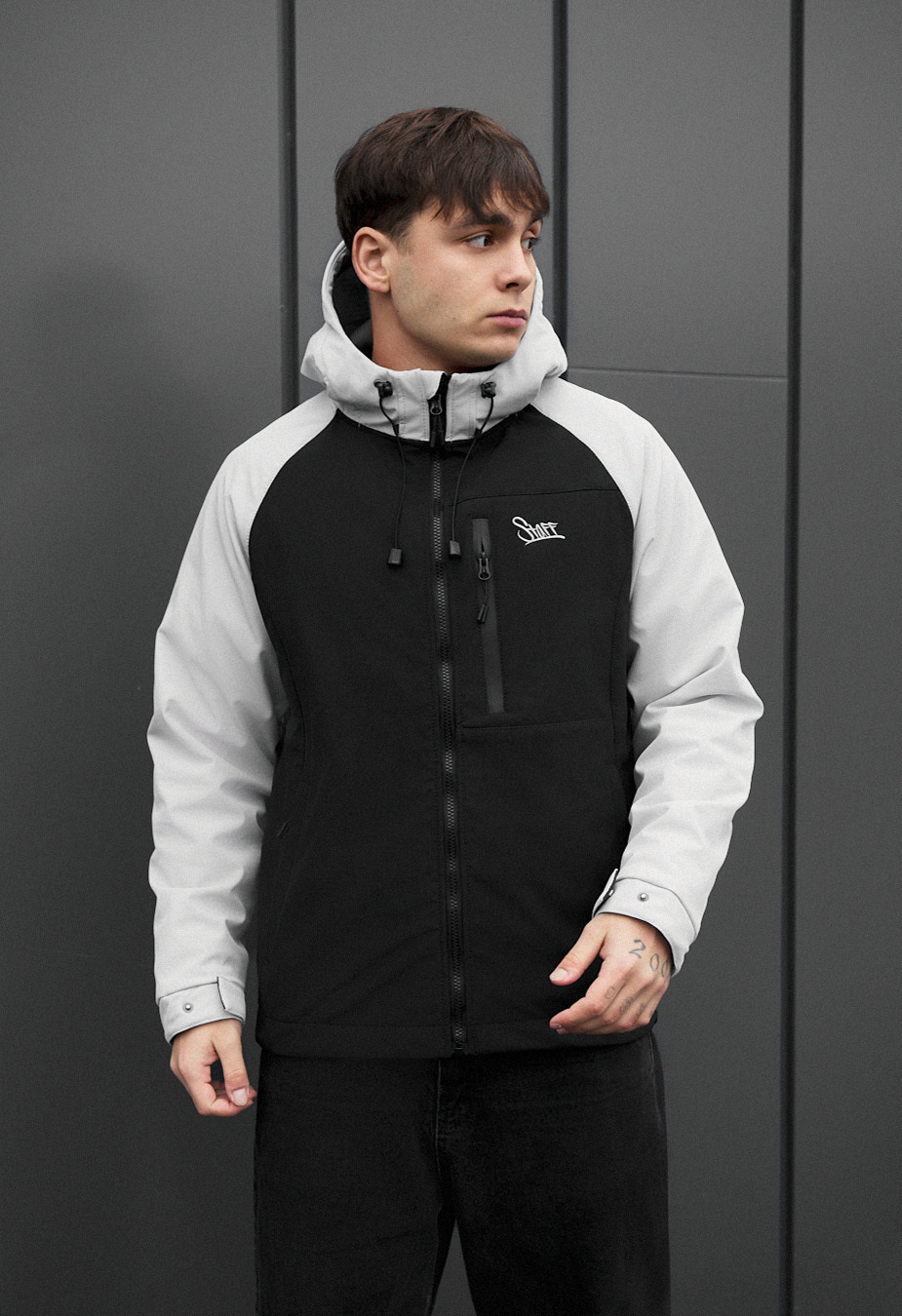 Kurtka soft shell Staff nexa black & light gray