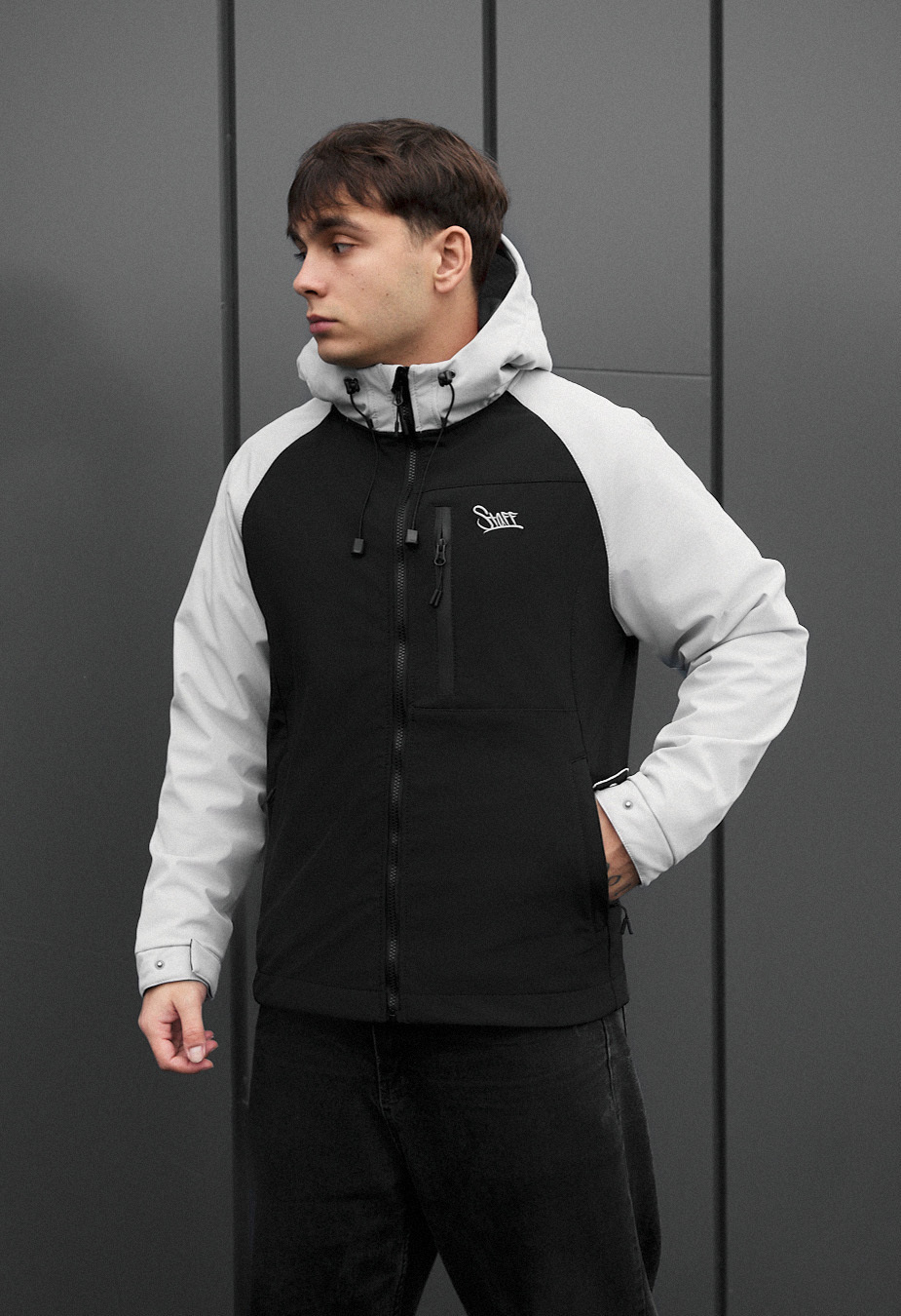 Kurtka soft shell Staff nexa black & light gray