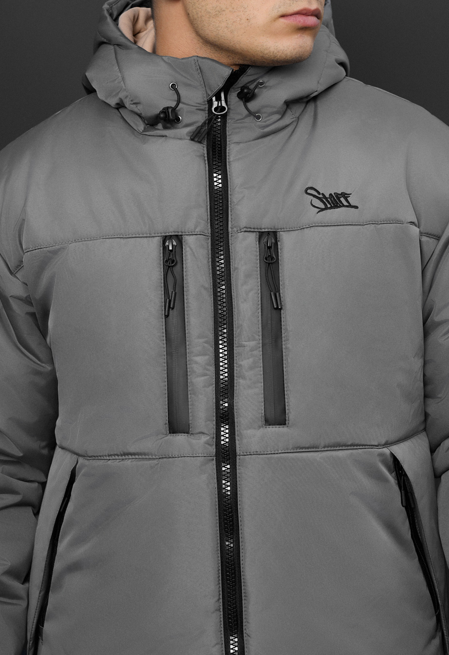 Kurtka zimowa  Staff br gray logo